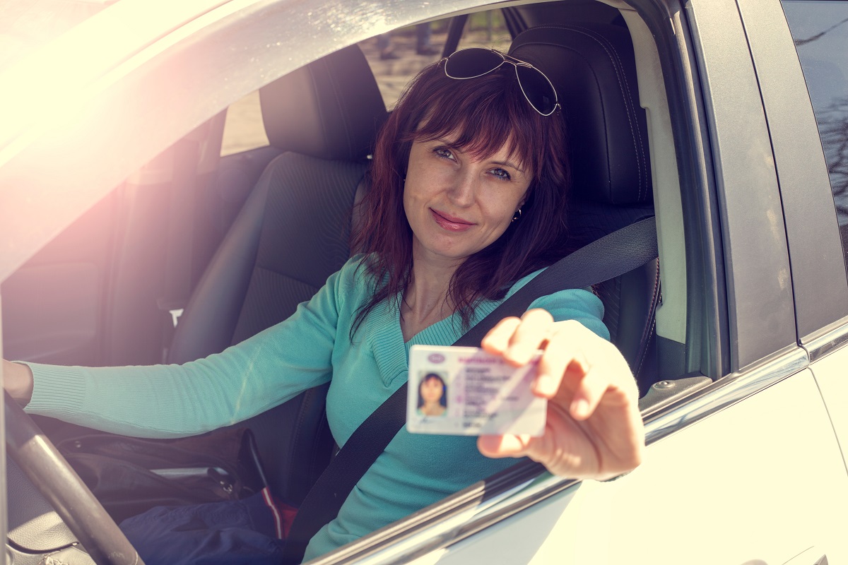 showing driver's license