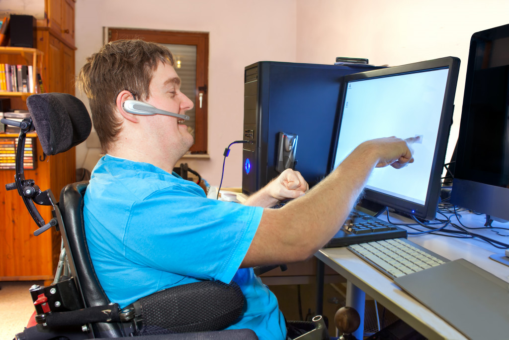 Disabled worker in an office